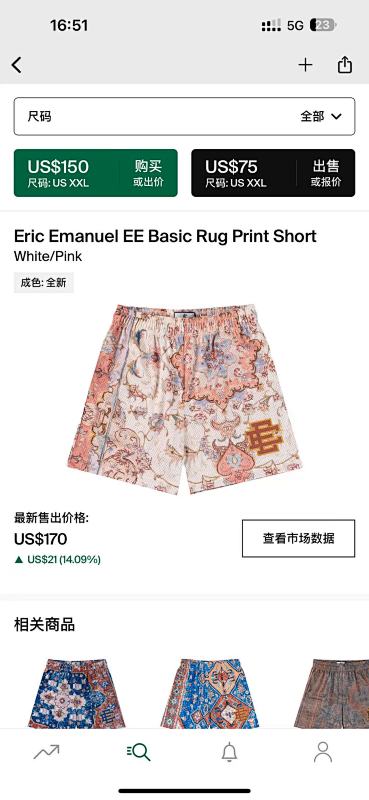 Eric Emanuel EE Basic Rug Print Short White/Pink