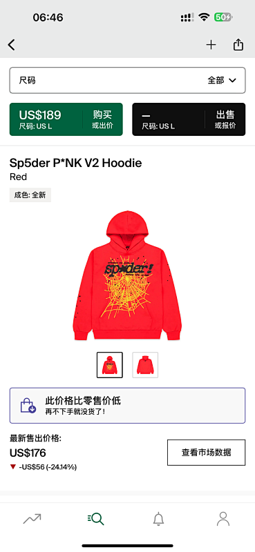 Sp5der P*NK V2 Hoodie Red