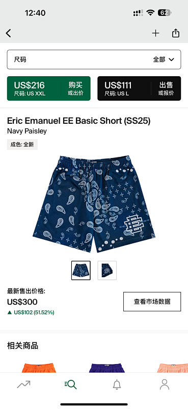 Eric Emanuel EE Basic Short SS25 Navy Paisley