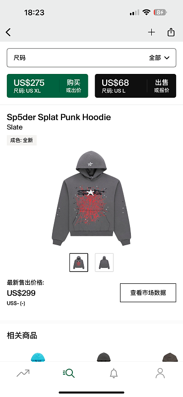 Sp5der Splat Punk HoodieSlate
