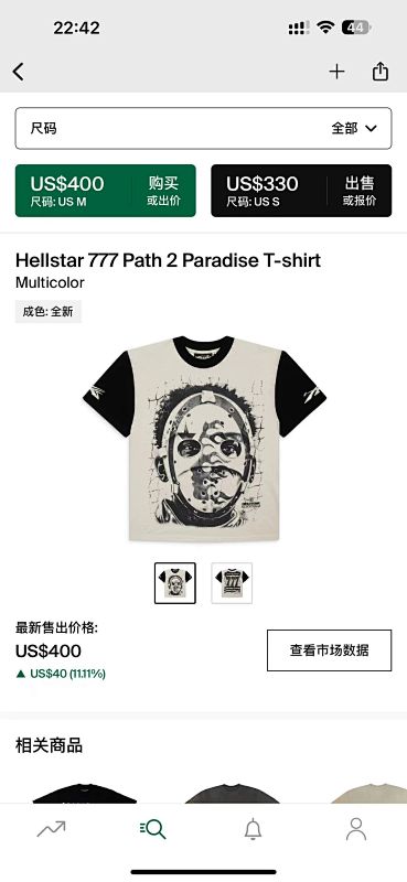 【NFC】 Hellstar 777 Path 2 Paradise T-shirt Muticolor