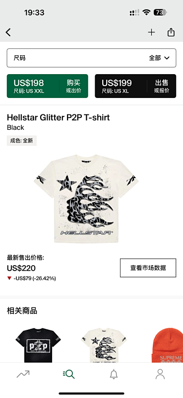 【NFC】 Hellstar Glitter P2P T-shirt Black