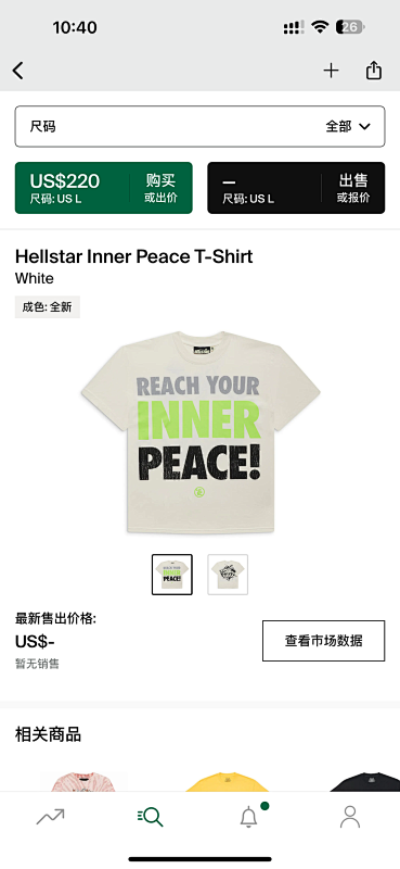 【NFC】 Hellstar Inner Peace T-Shirt White