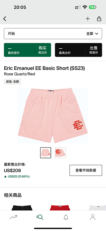 Eric Emanuel EE Basic Short (SS23Rose Quartz/Red