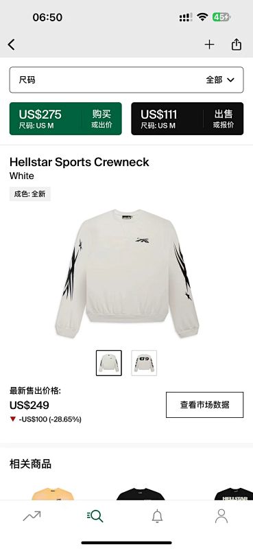 【NFC】 Hellstar Sports CrewneckWhite