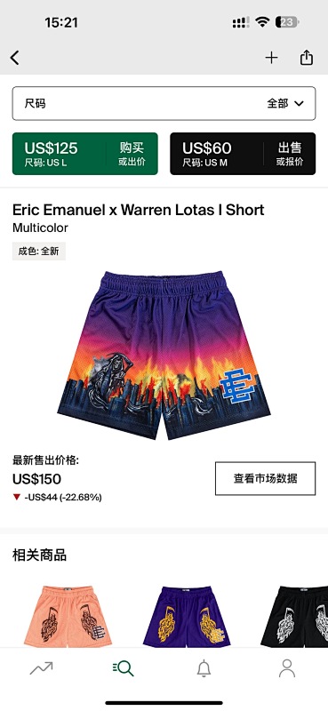 Eric Emanue lx Warren Lotas I Short Multicolor