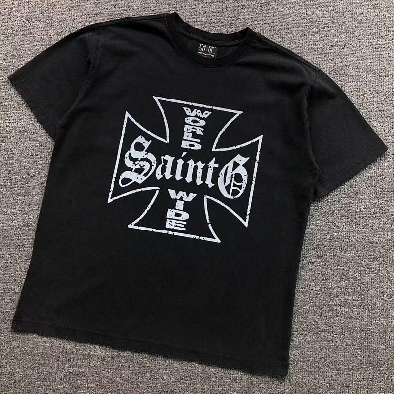 SAINT MICHAEL T-SHIRT 4104120477（im 170cm 60kg i wear size S in the phot）