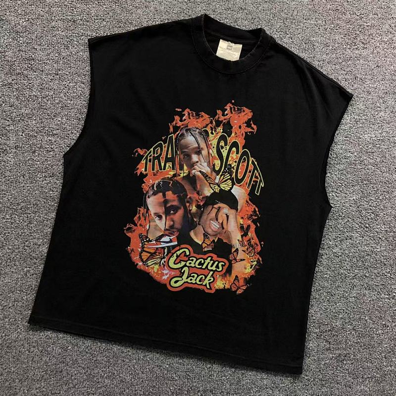 VINTAGE TRAVIS SCOTT VEST 504051617（im 170cm 60kg i wear size M in the phot）