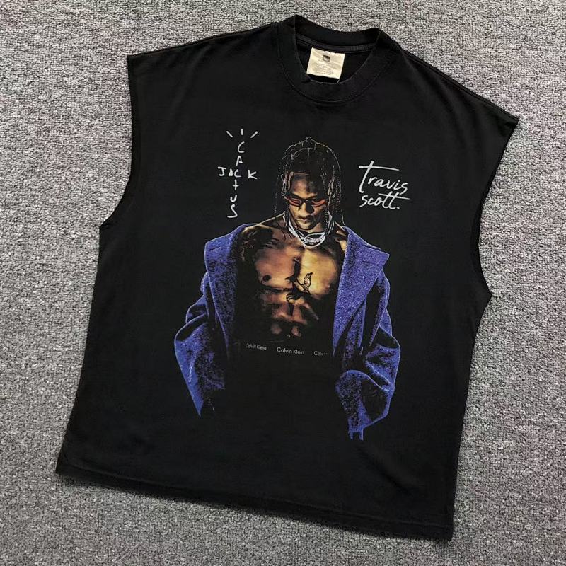 VINTAGE TRAVIS SCOTT VEST 504051817（im 170cm 60kg i wear size M in the phot）