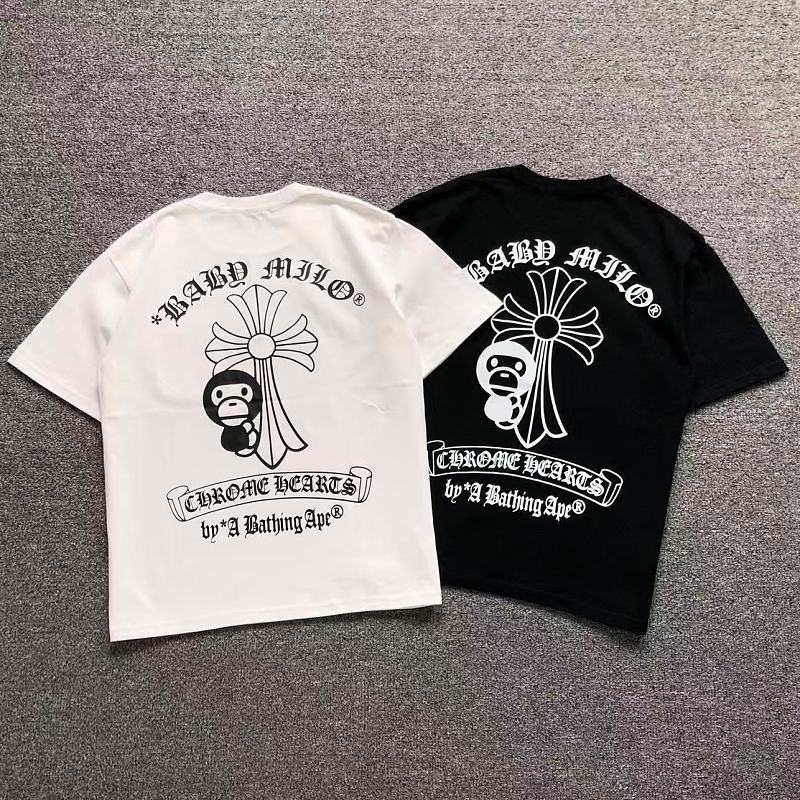 CHROME HEARTS BAPE T-SHIRT 1261128182（im 170cm 60kg i wear size S in the phot）