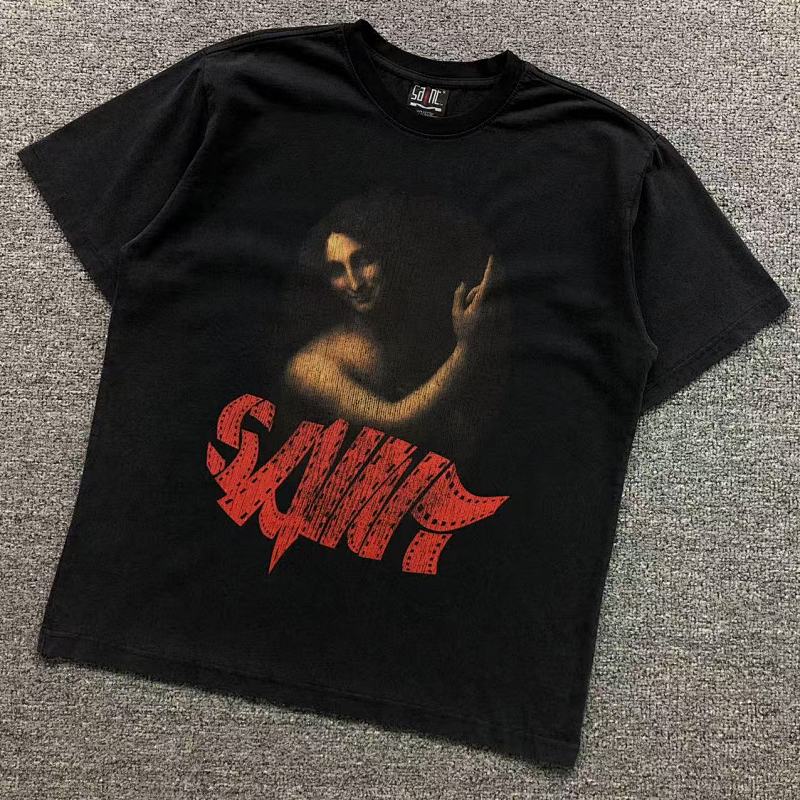 SAINT MICHAEL T-SHIRT 4104120277（im 170cm 60kg i wear size S in the phot）