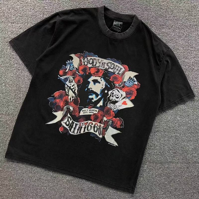 SAINT MICHAEL T-SHIRT 4105171217（im 170cm 60kg i wear size S in the phot）