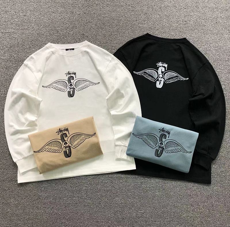 STUSSY LONG SLEEVED 3108184202（im 170cm 60kg i wear size L in the phot）