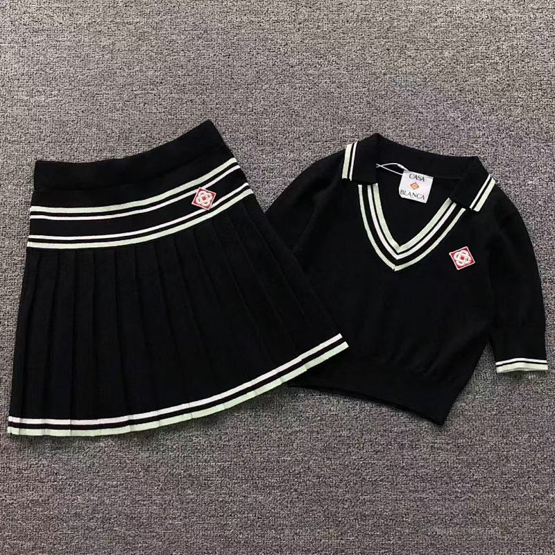 CASABLANCA SWEATER FEMAIE STYIE POLO SHORT SKIRT 583055127