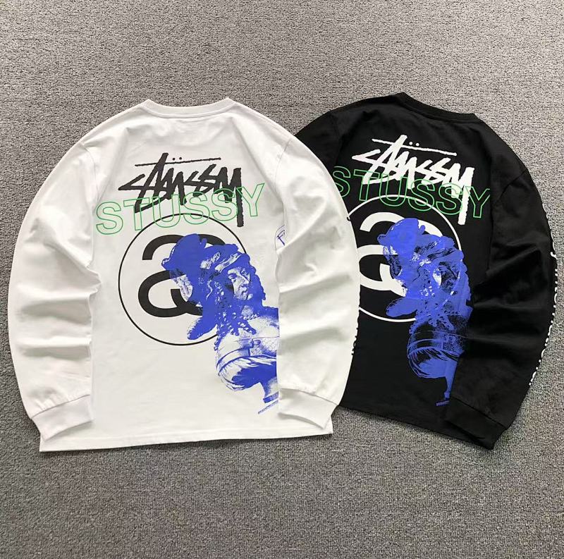 STUSSY LONG SLEEVED 4107010977（im 170cm 60kg i wear size S in the phot）