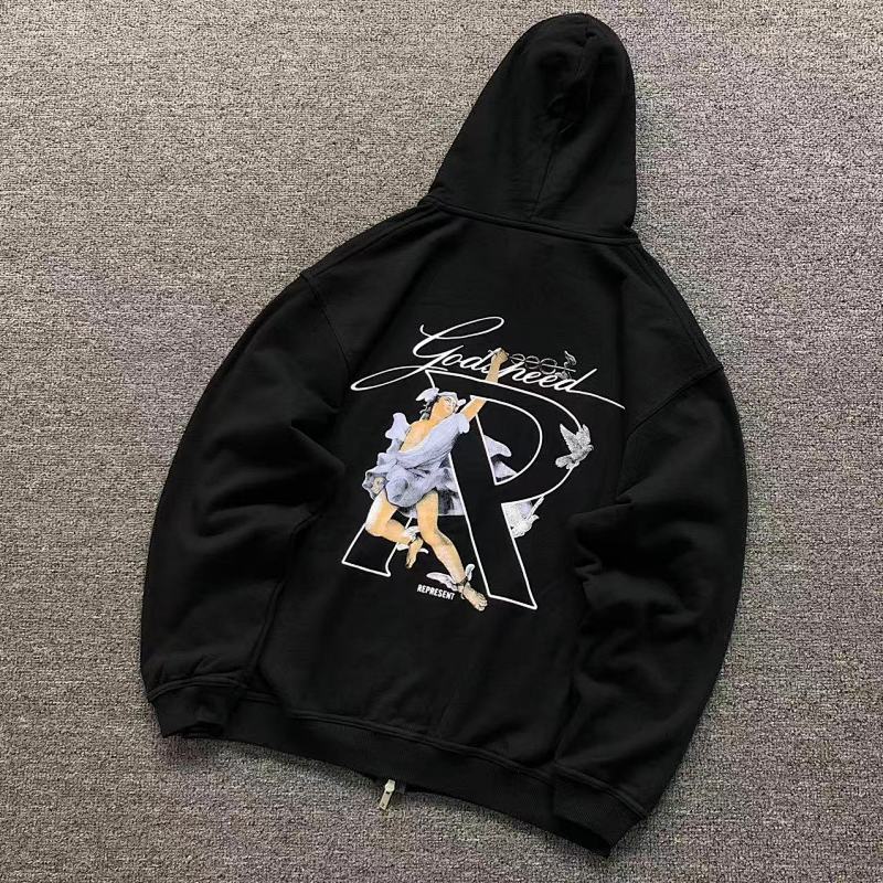 REPRESENT HOODIE 510031591（im 170cm 60kg i wear size S in the phot）