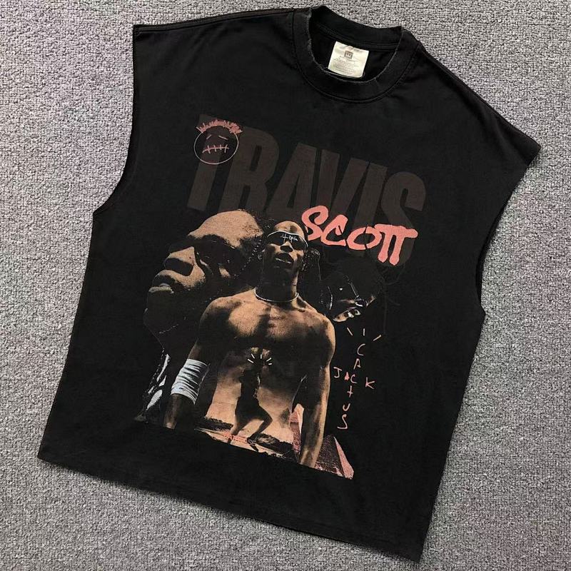 VINTAGE TRAVIS SCOTT VEST 504051917（im 170cm 60kg i wear size M in the phot）