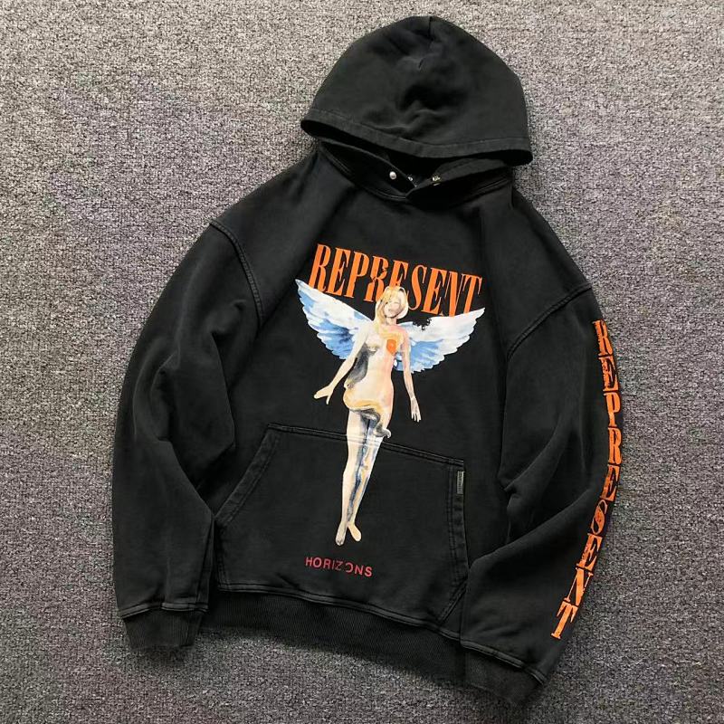 REPRESENT HOODIE 510032991（im 170cm 60kg i wear size S in the phot）
