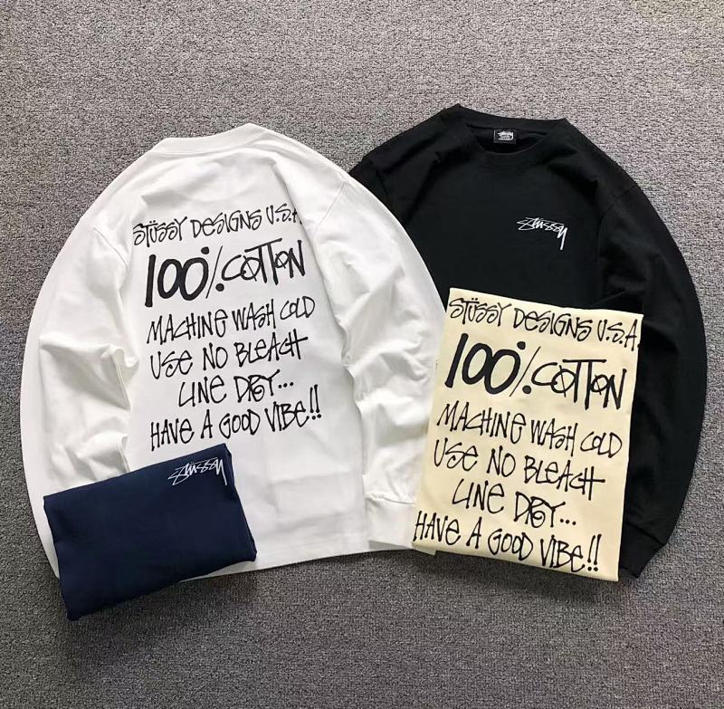 STUSSY LONG SLEEVED 4110050198（im 170cm 60kg i wear size M in the phot）