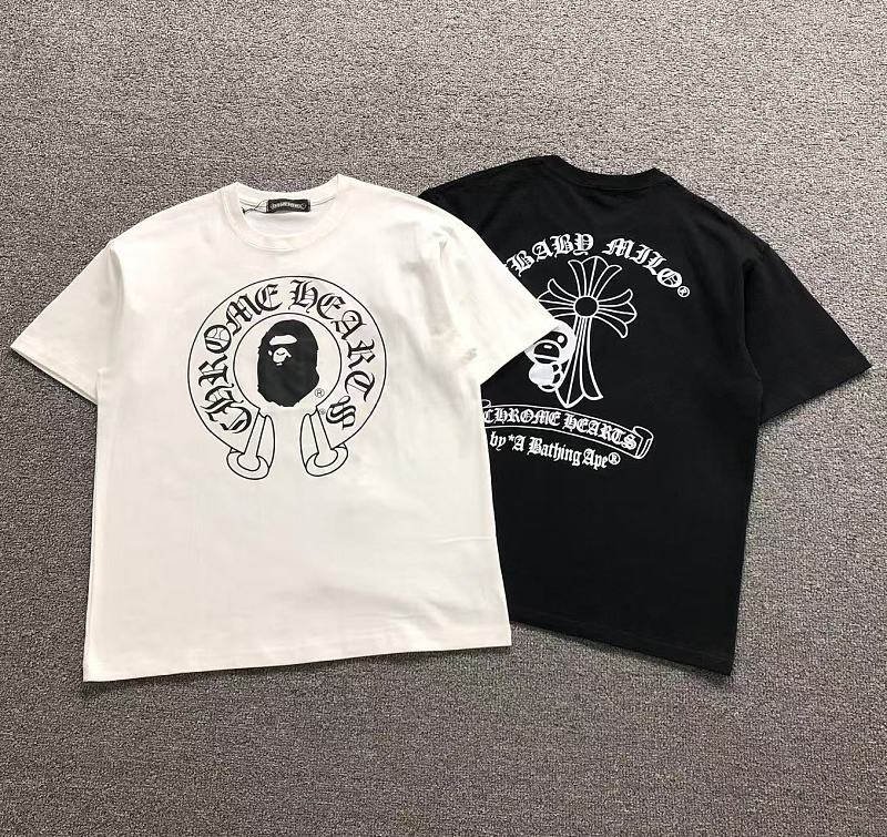 CHROME HEARTS BAPE T-SHIRT 1282602177 （im 170cm 60kg i wear size M in the phot）
