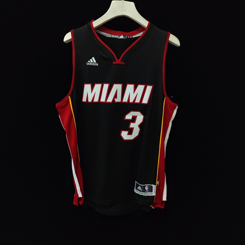 D Wade #3 【Miami Heat】 Black swingman jersey