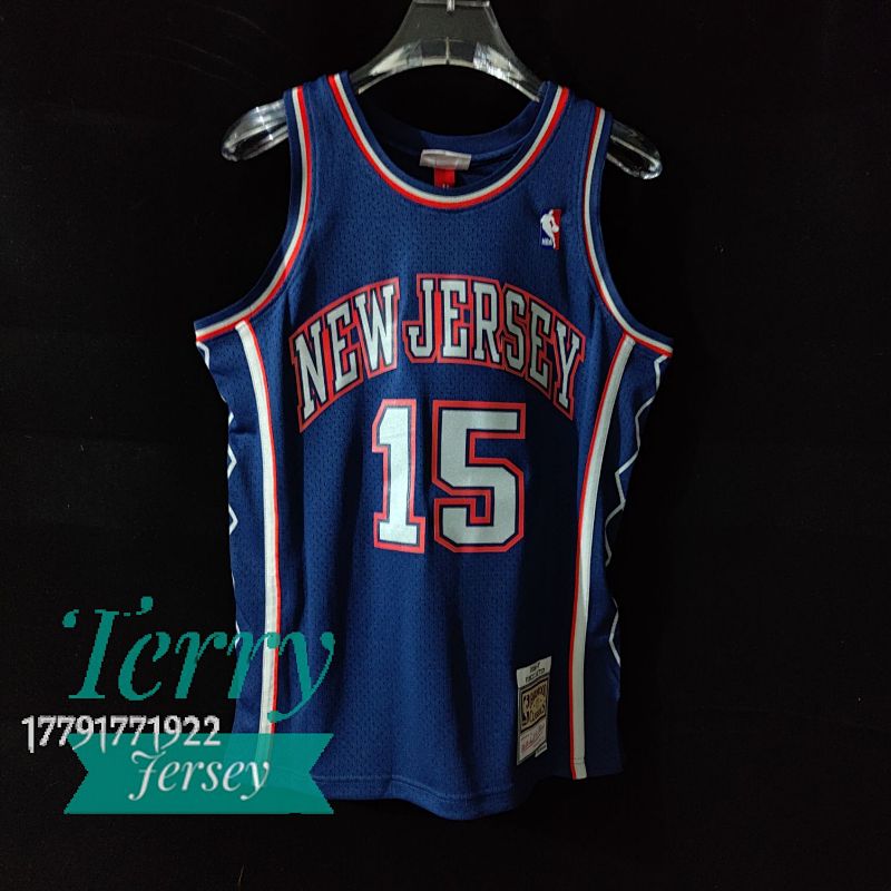【MN】【Brooklyn Nets】MN热压复古球衣：SW 篮网队 06/07赛季 藏蓝色 15号 卡特
