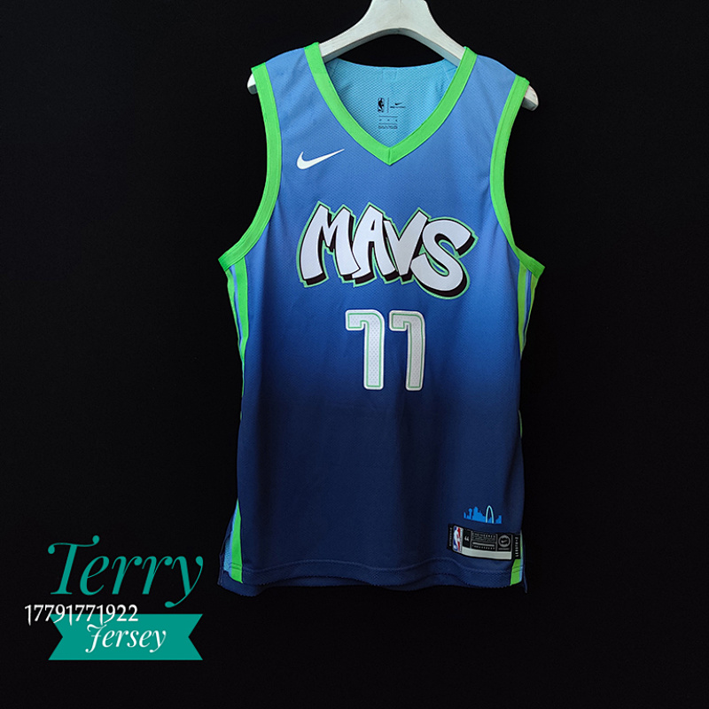 【AU】Dallas Mavericks #77 Luka Doncic Blue 2019-20 Jersey - City