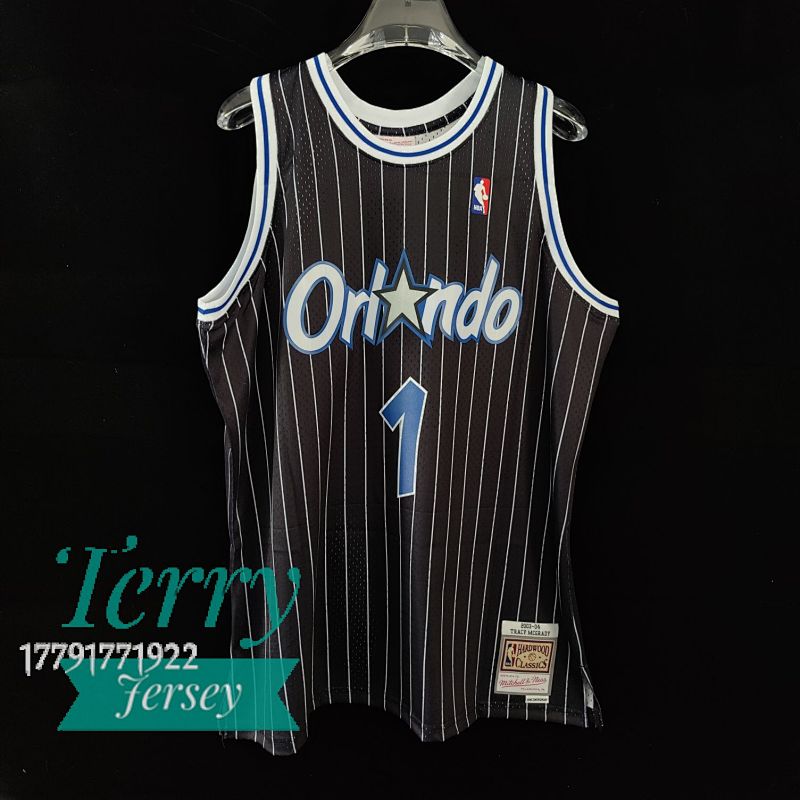 【MN】【Orlando Magic】热压复古球衣：SW魔术队 04赛季 黑色 1号 麦迪