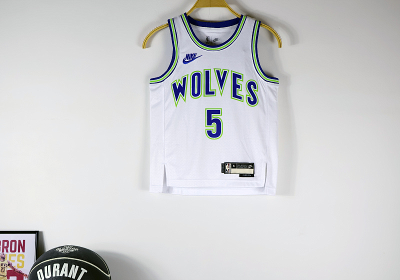 【Youth】Minnesota Timberwolves 童装24森林狼复古白
