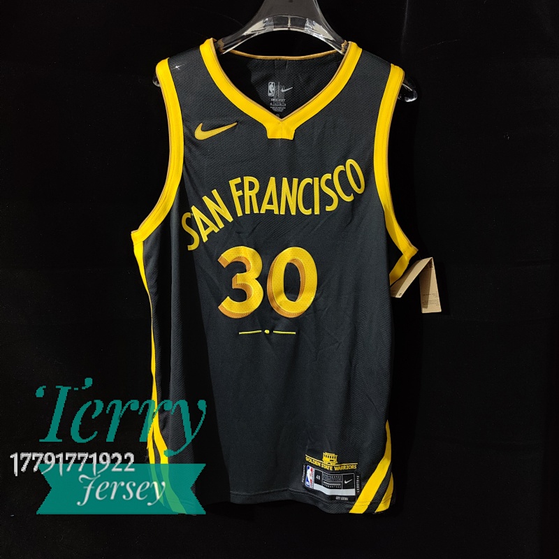 【AU】Stephen Curry Golden State Warriors 2023-24 City Edition #30 Jersey Black Authentic