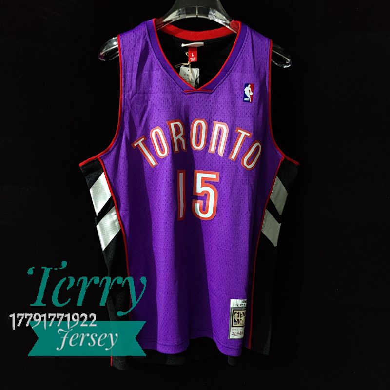 【MN】【Toronto Raptors】MN热压复古球衣：SW猛龙队 00赛季 紫黑色 15号 卡特