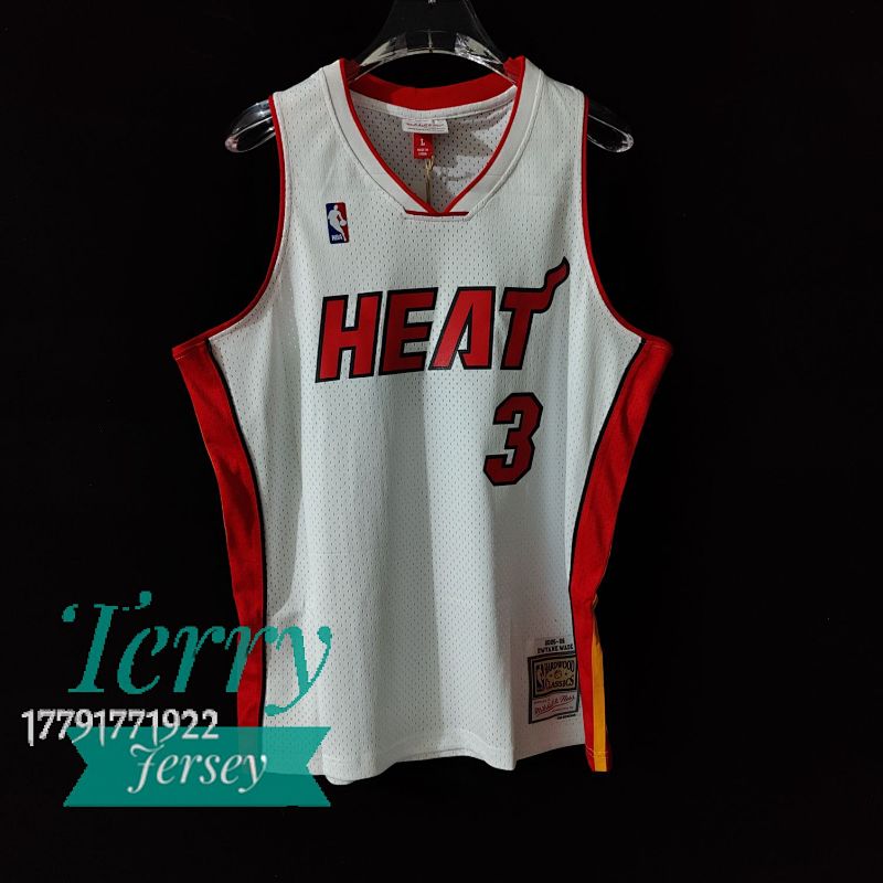 【MN】【Miami Heat】热压复古球衣：SW 热火队 05/06赛季 白色 3号韦德