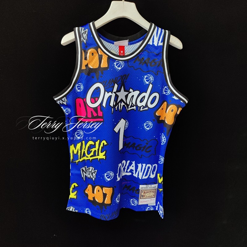 【MN】【Orlando Magic】热压复古球衣:SW 魔术队 94/95赛季 涂鸦 1号 哈达威