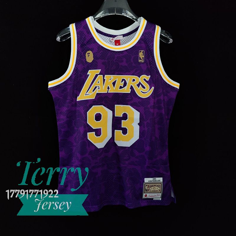 【MN】Los Angeles Lakers BAPEXM&N 联名球衣: 湖人队 紫色 93号