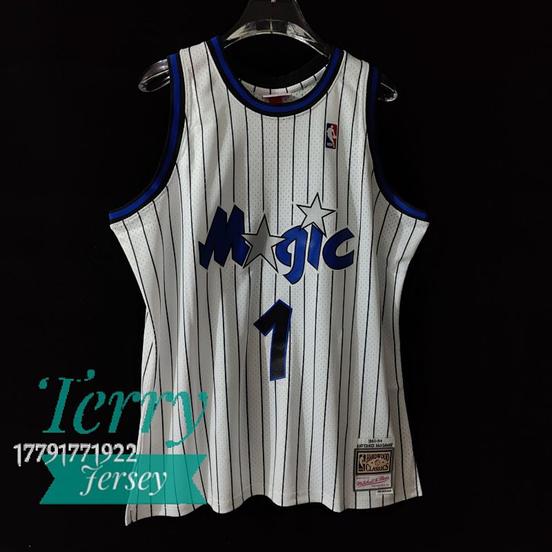 【MN】【Orlando Magic】热压复古球衣：SW魔术队 94赛季 白色 1号 哈达威