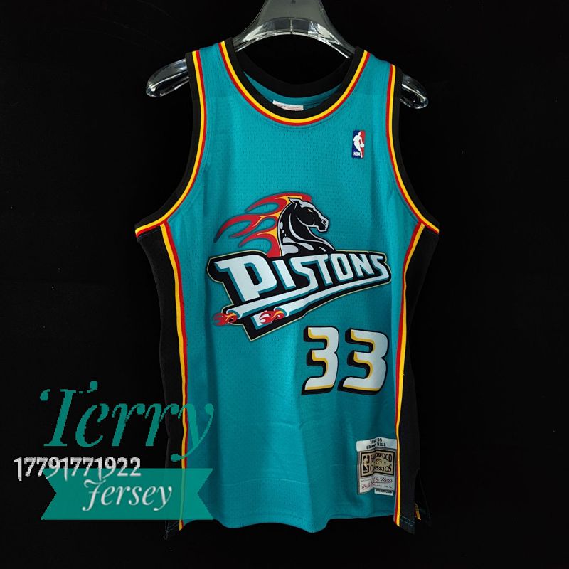 【MN】【Detroit Pistons】热压复古球衣：SW活塞98赛季33号 希尔
