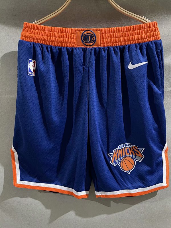 【New York Knicks】 Nike Blue/Orange Swingman Icon Performance Shorts