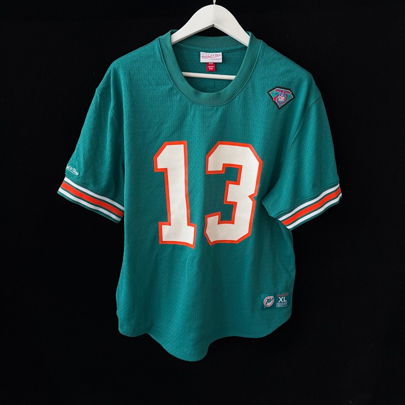 L*3 XL*1 XXL*3 Dan Marino Miami Dolphins Aqua Retired Player Name & Number Mesh T-Shirt