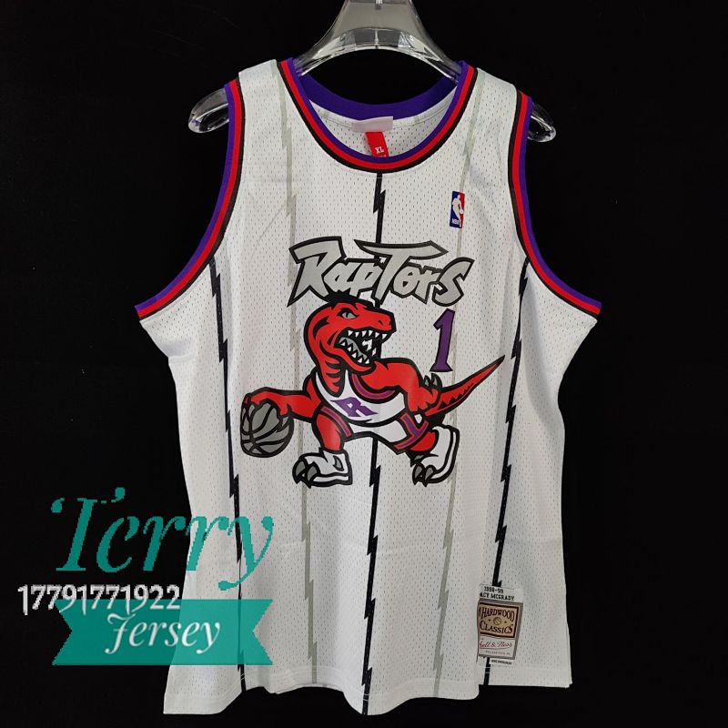 【MN】【Toronto Raptors】MN热压复古球衣：SW猛龙队 99赛季 白色 1号 麦迪