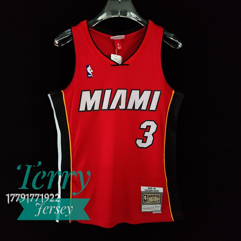 【MN】【Miami Heat】热压复古球衣：SW 热火队 05-06赛季 红色 3号韦德