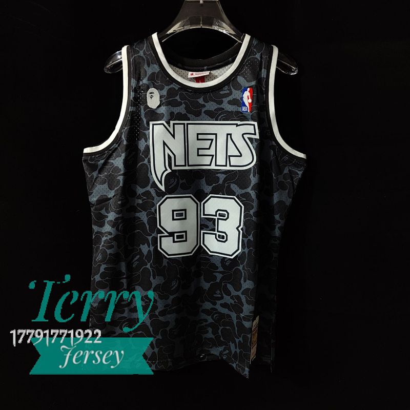 【MN】【Brooklyn Nets】BAPEXM&N 联名球衣: 篮网队 黑色 93号
