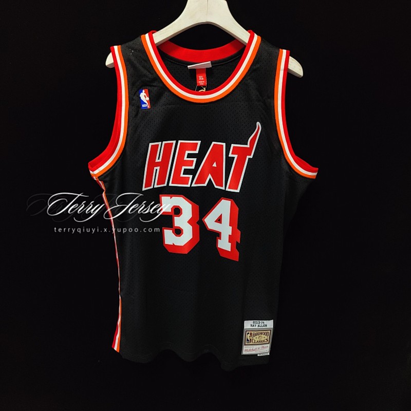 【MN】【Miami Heat】 复古热压球衣 SW:热火队 13/14赛季 复古之夜 34号 雷阿伦