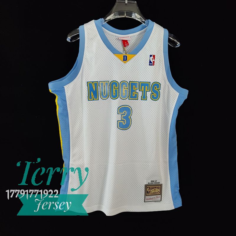 【MN】【Denver Nuggets】MN热压复古球衣:SW 掘金队03/04赛季 白色 3号艾佛森