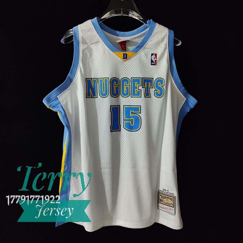 【MN】【Denver Nuggets】 MN热压复古球衣:SW 掘金队03/04赛季 白色 15号安东尼
