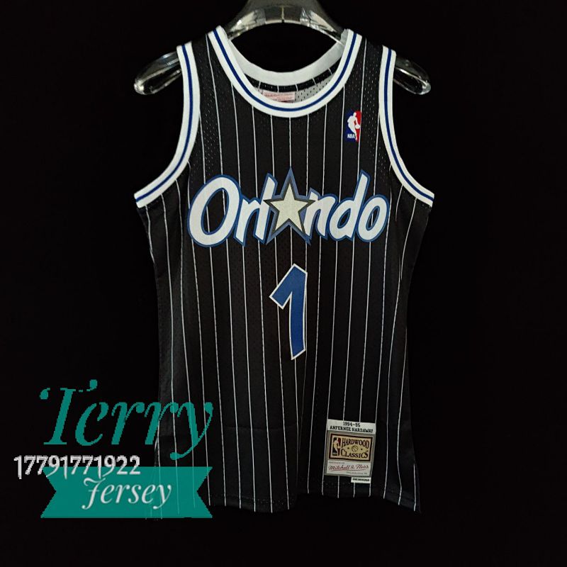【MN】【Orlando Magic】热压复古球衣：SW魔术队 95赛季 黑色1号 哈达威