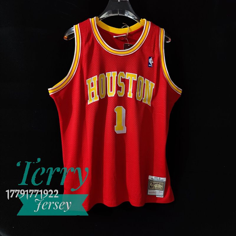 【MN】Houston Rockets MN热压复古球衣：SW 火箭队 04/05赛季 红色 1号 麦迪