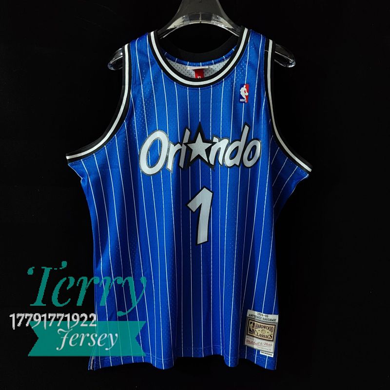 【MN】【Orlando Magic】热压复古球衣：SW魔术队 95赛季 蓝色 1号 哈达威