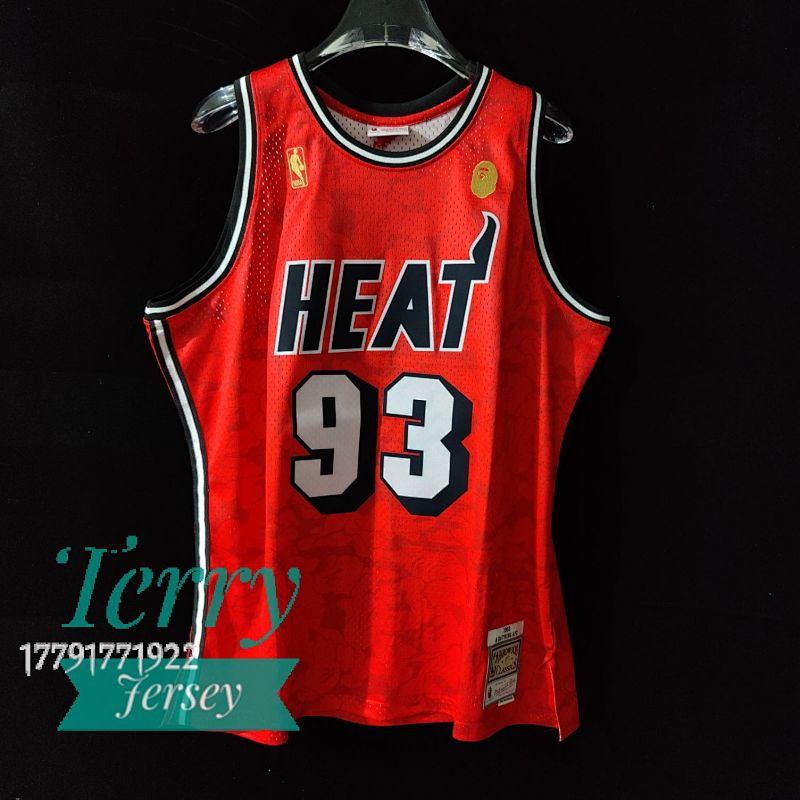 【MN】【Miami Heat】BAPEXM&N 联名球衣: 热火队 红色 93号
