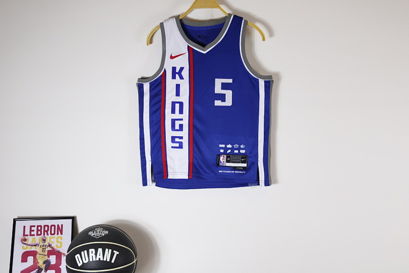 【Youth】Custom 2023-24 Sacramento Kings Blue City Edition Jersey