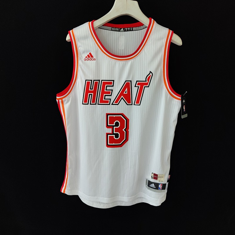D Wade #3【Miami Heat】White Classic swingman jersey